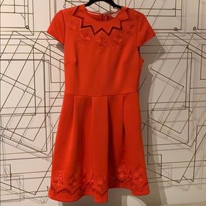 Cherry red a line dress